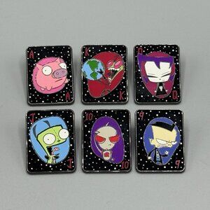Invader Zim Playing Card Blind Box Enamel Pin FULL SET OF 6 New Open Box